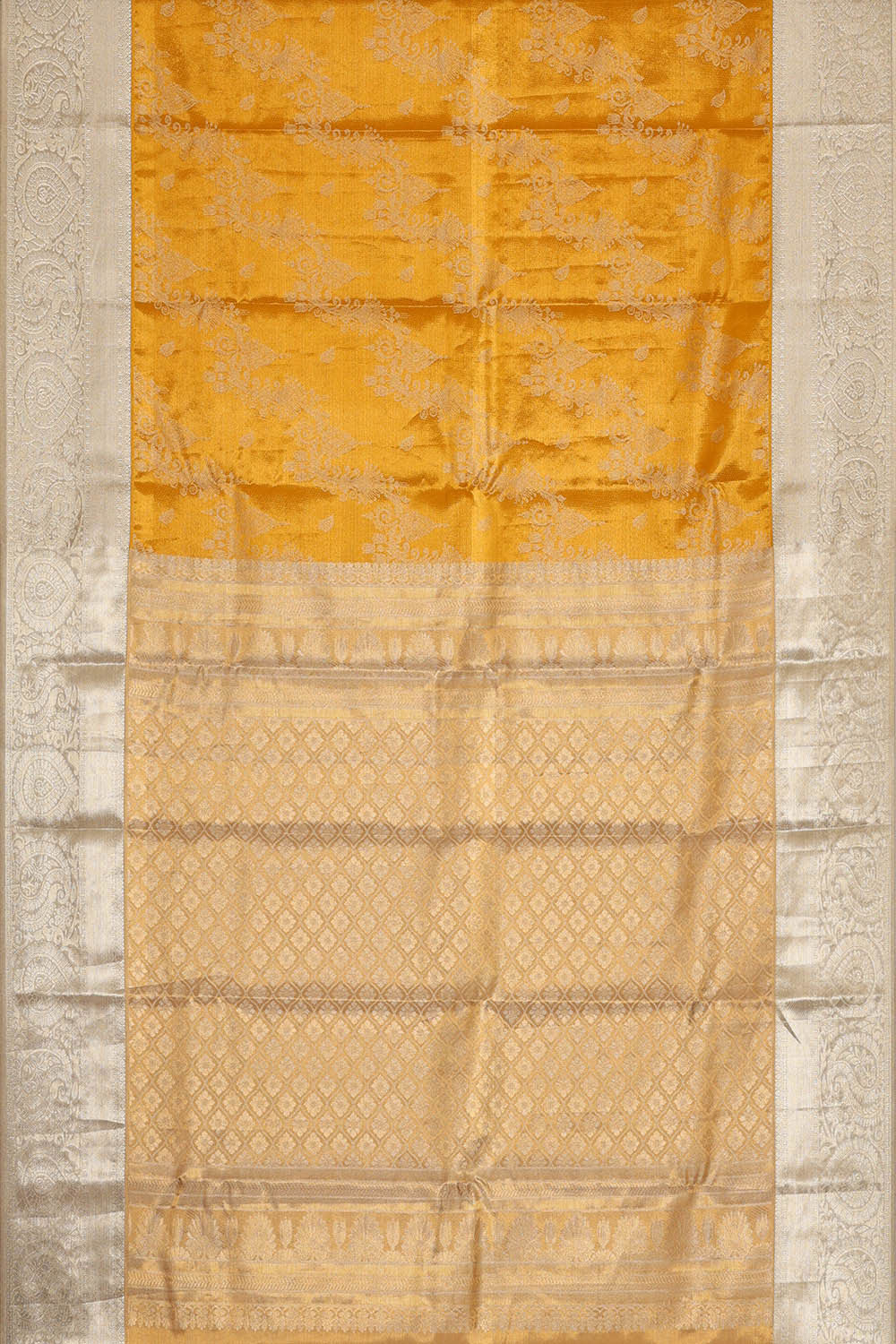 Image of Kanchipattu Dark Gold Tissue Brocade Saree